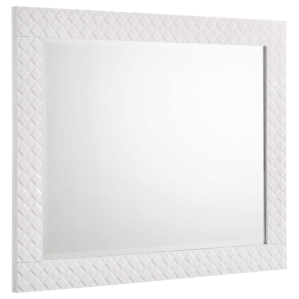 Ivon Dresser Mirror, White High Gloss Finish, Rectangular 37 Inch