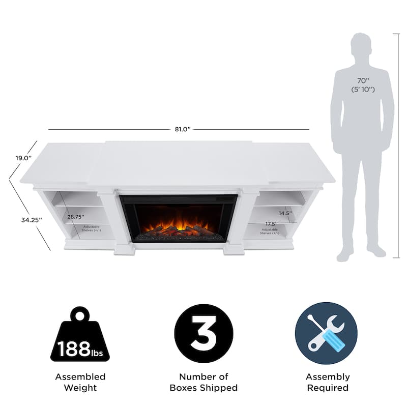 Eliot 81" Grand TV Stand Electric Fireplace by Real Flame