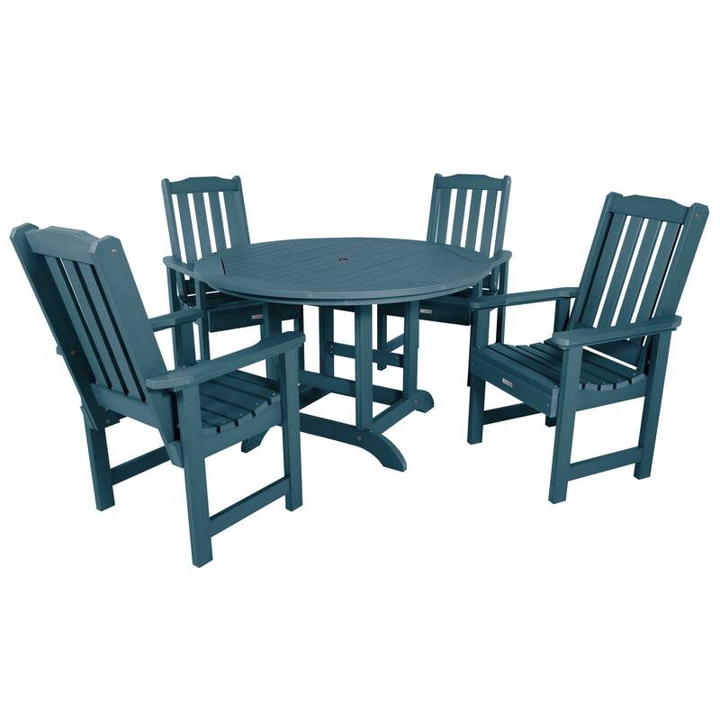 Lehigh 5-piece Outdoor Dining Set - 48" Round Table, Dining-height - Nantucket Blue