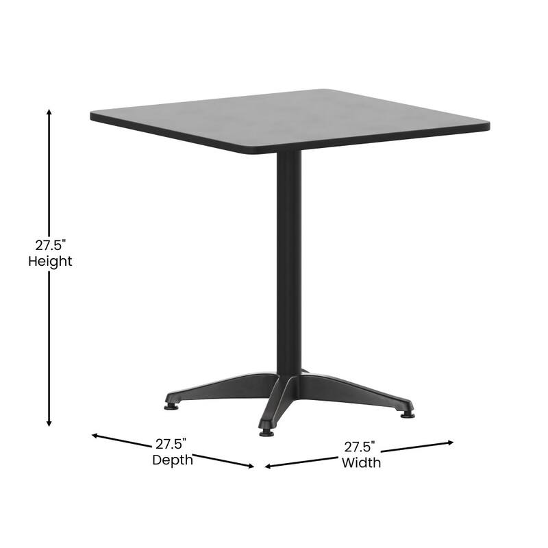 27.5" Square Aluminum Indoor-Outdoor Table Set