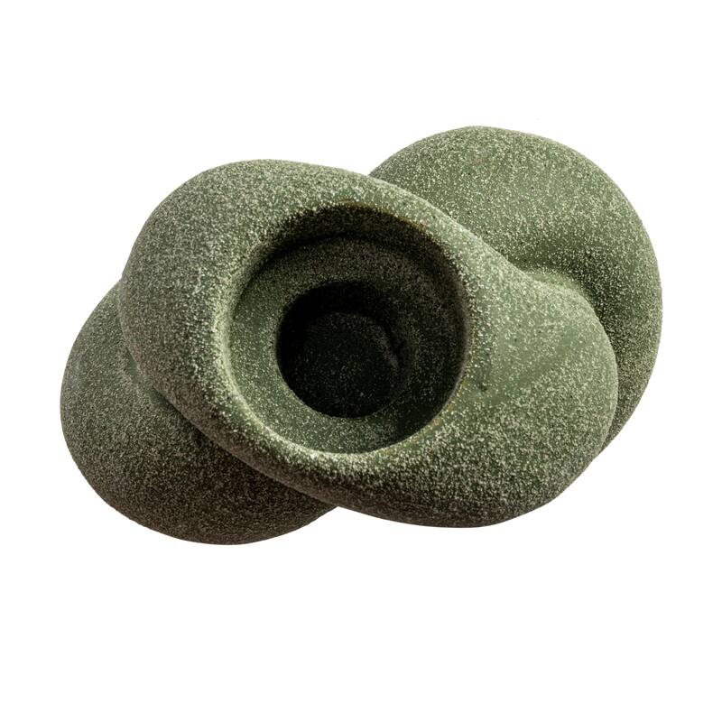 Stoneware Tealight/Taper Holder - 4.8"L x 3.1"W x 3.9"H