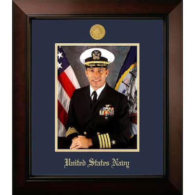 Patriot Frames Navy 8x10 Portrait Legacy Frame with Gold Medallion