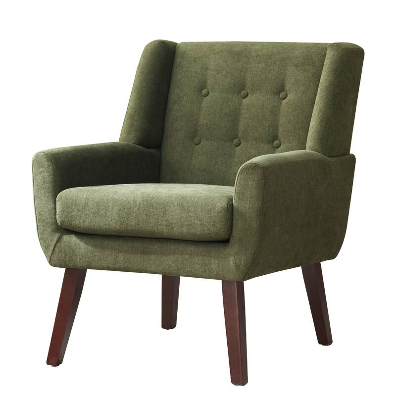 HUIMO Modern Linen Upholstered Armchair Tufted Accent Chair