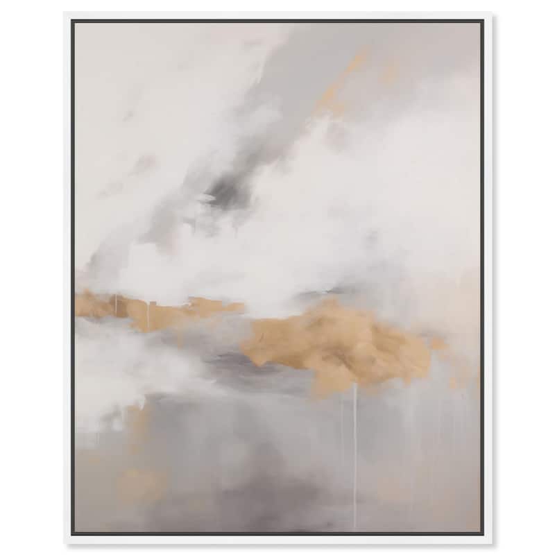 Fleeting Gold II Canvas by Art Remedy - White - 24" x 30"