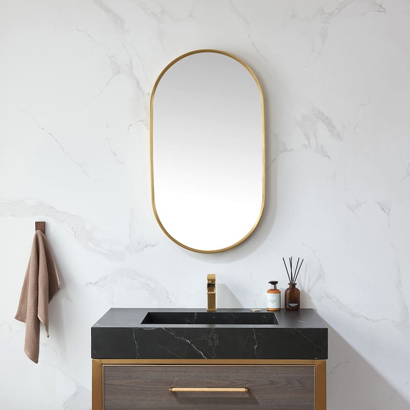 Miajadas Oval Aluminum Framed Wall Mount Mirror