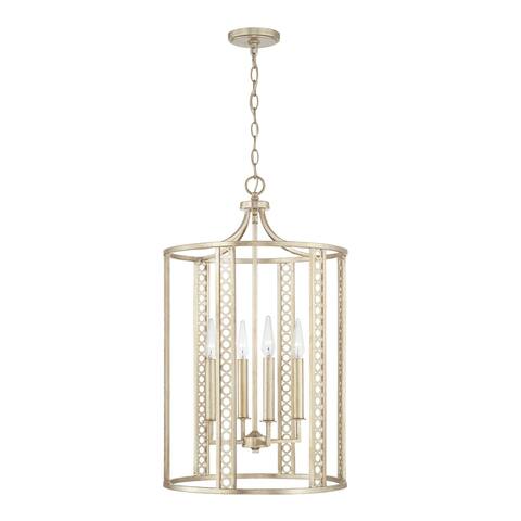 Isabella 17" 4-light Winter Gold Lantern Foyer Pendant