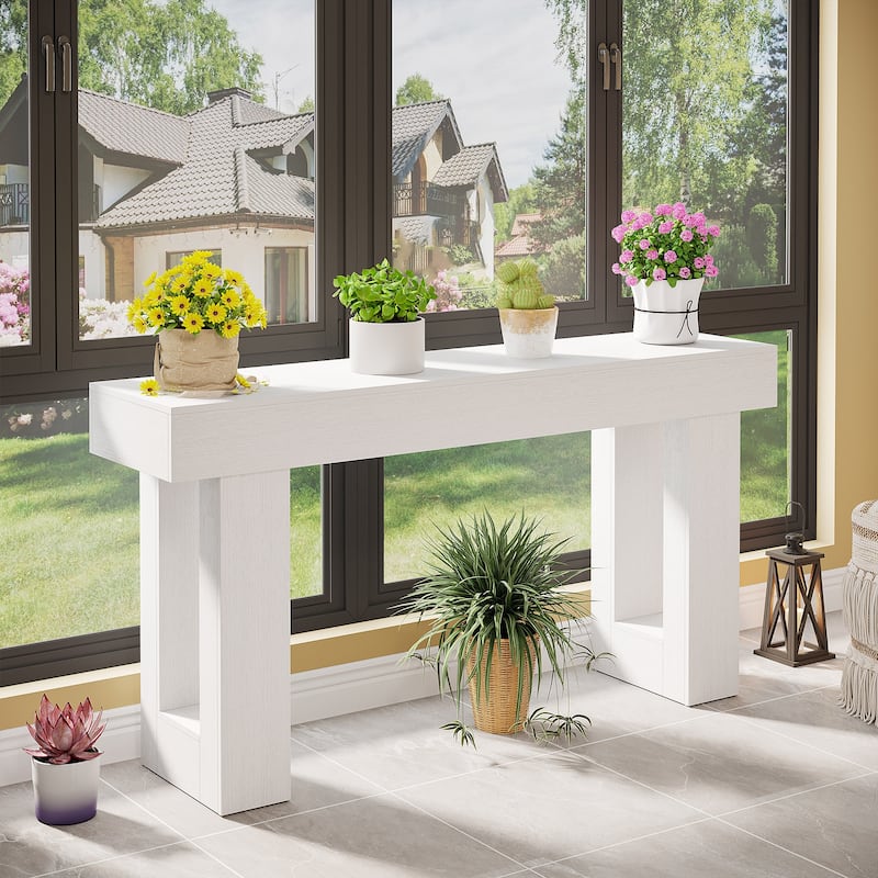 Farmhouse Console Table, 63-Inch Long Narrow Sofa Table Behind The Couch