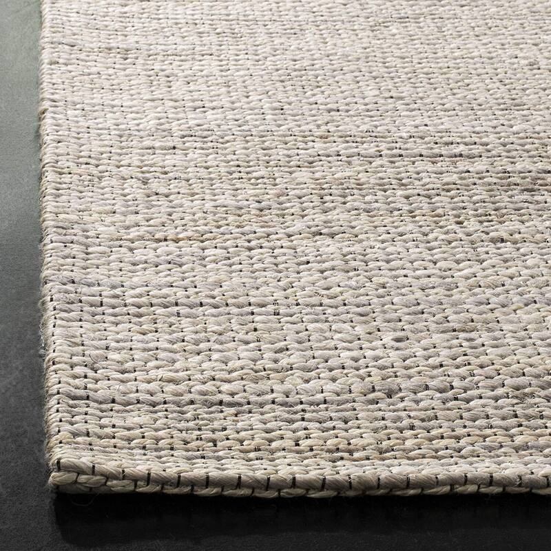 Handmade Jute Area Rug 6x9 Blue Ivory Geometric Living Room Bedroom Rug - 108 x 72