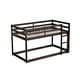 preview thumbnail 8 of 95, Low Loft Bed with Ladder, Solid Rubber Wooden Bed Frame for Multi Children, Floor Bed - Available with or without Slats