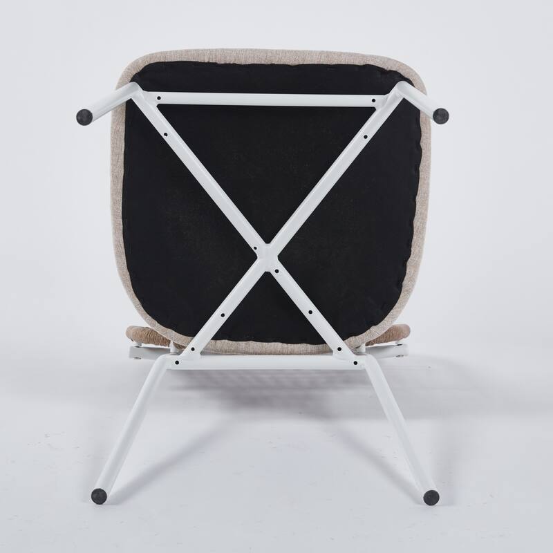 4 Piece Woven Kitchen Dining Chairs with Cushions, Backrest, Stainless Steel Legs for Dining Room Kitchen Living Room Bedroom