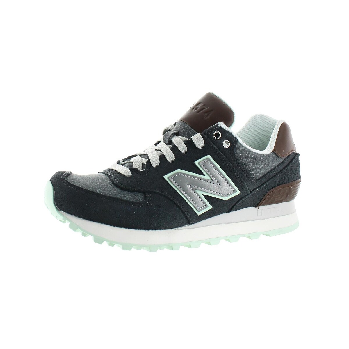 new balance 574 colour block canvas trainers