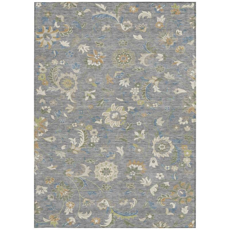 HomeRoots Floral Transitional Rectangle Outdoor Rug