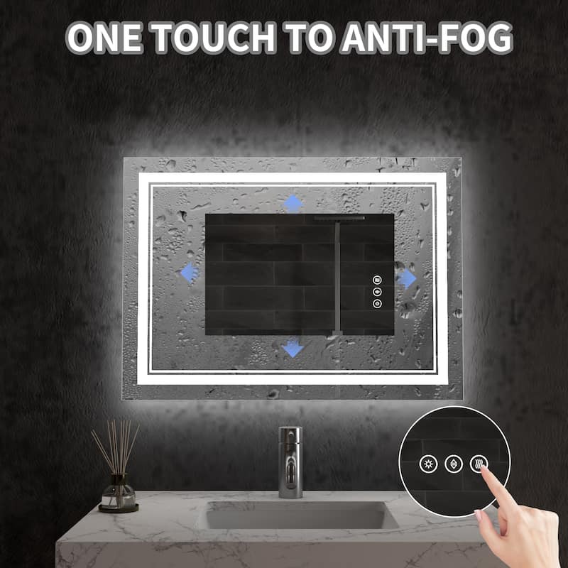 ExBrite LED Bathroom Mirror with Endless Dimming and Anti-Fog