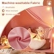 preview thumbnail 5 of 6, Pink Extra Large Playhouse Tent with String Lights Perfect for Kids - 62" x 38.5" x 58" (L x W x H)