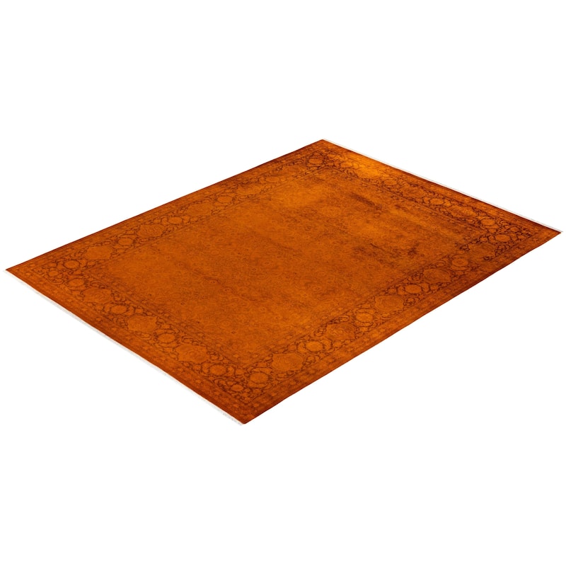 Fine Vibrance, One-of-a-Kind Hand-Knotted Area Rug - Gold, 9' 3" x 12' 3" - 9' 3" x 12' 3"