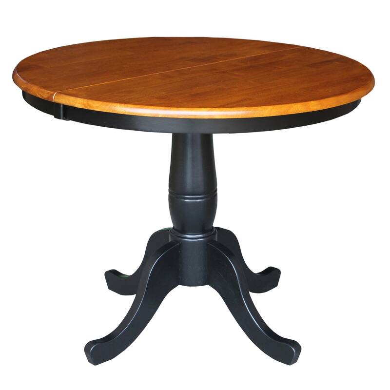36" Round Top Pedestal Ext Table with 12" Leaf and San Remo Chairs