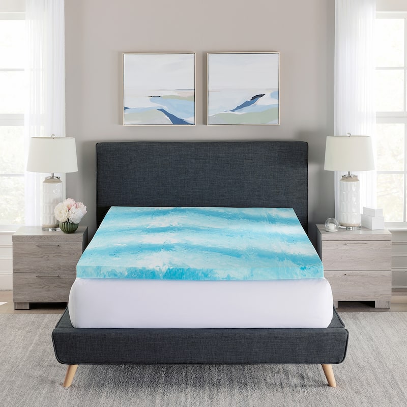 Bodipedic Cooling Gel Swirl Memory Foam Mattress Topper