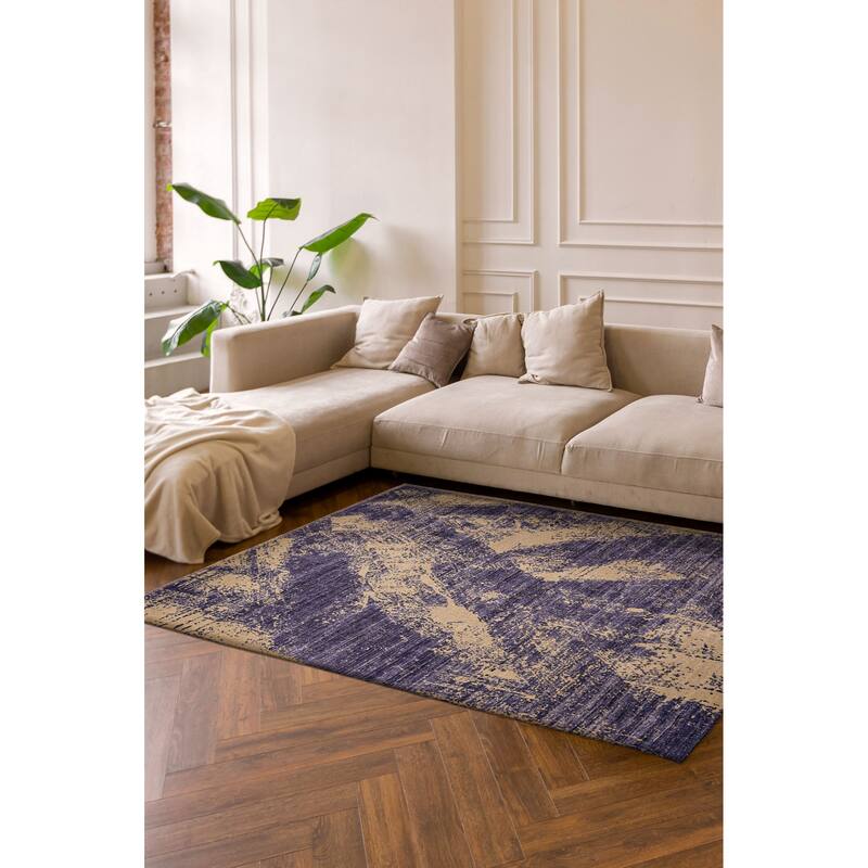 ECARPETGALLERY Hand Loomed Elysian Indigo Rug - 8'0 x 9'10