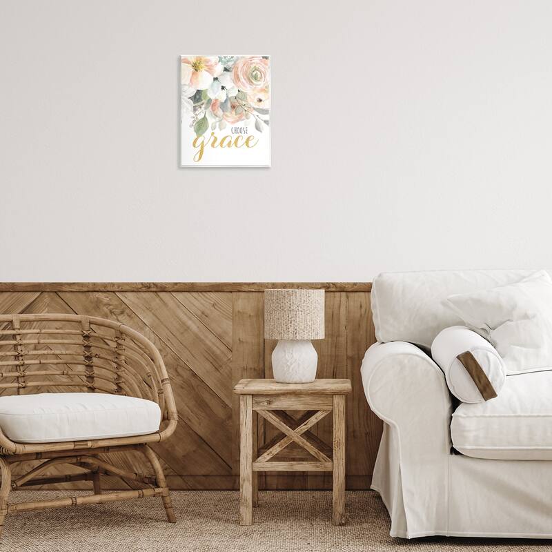Stupell Choose Grace on Florals Wall Plaque Art Design By Carol Robinson