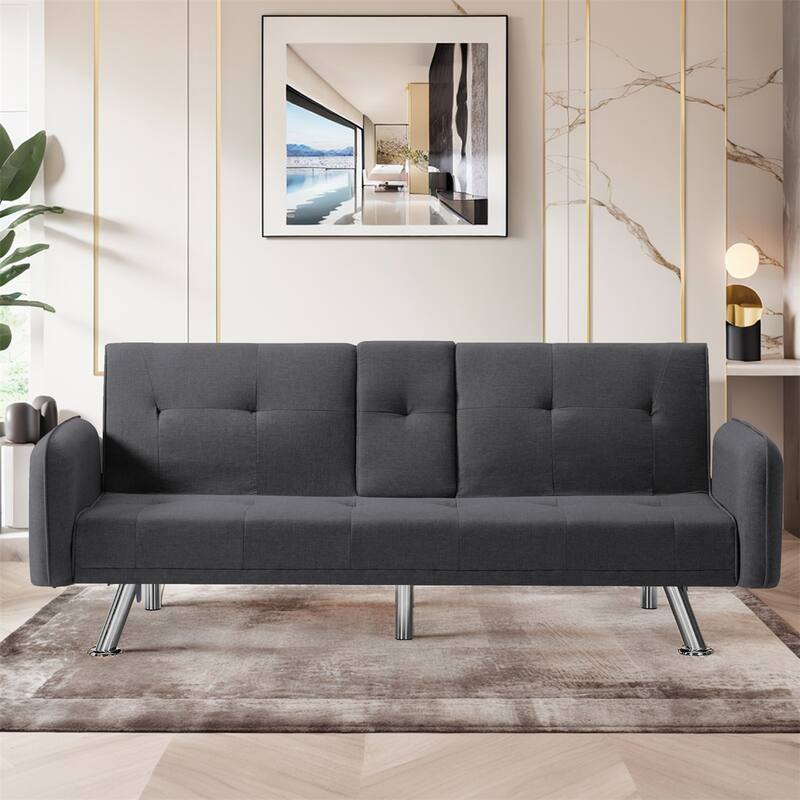 Futon Memory Foam Couch Fabric Loveseat Sleeper Sofa for Dorm Apartment Office