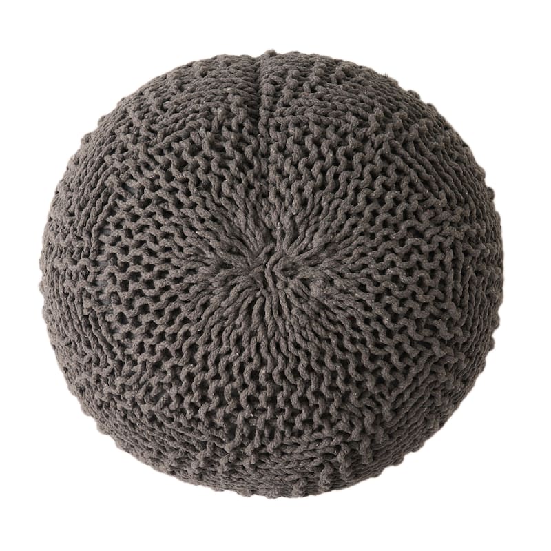 Barwick Indoor And Outdoor Knitted Round Pouf by Christopher Knight Home