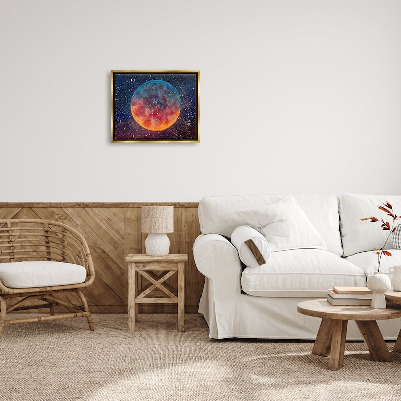 Stupell Starry Night Planet Framed Floater Canvas Wall Art Design by Valery Rybakow