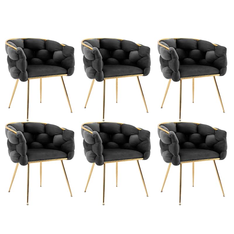 Modern Velvet Dining Chair with Metal Legs