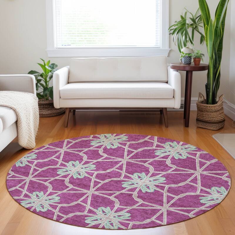Machine Washable Indoor/ Outdoor Chantille Contempoary Whimsy Rug