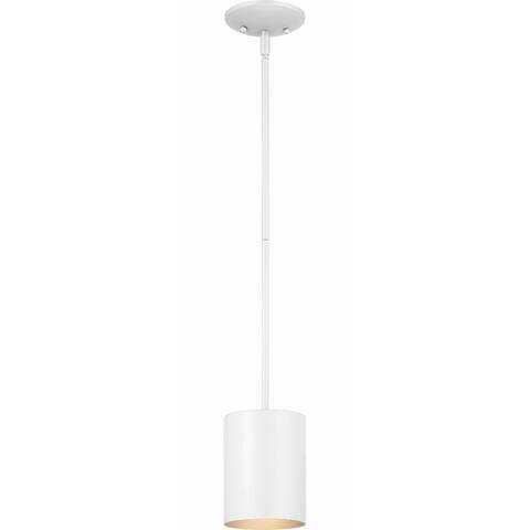 Volume Lighting 1-Light White Aluminum LED Cylinder Pendant