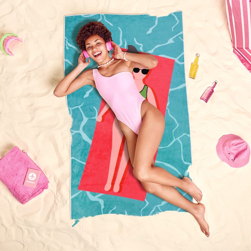 Oversized Beach Towel, Absorbent and Quick Dry, Thick Pool Towels for Swimming, Camping 28" x 56"