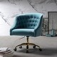 preview thumbnail 50 of 115, Lydia Swivel Height Adjustable Task Chair with Gold Base BLUE