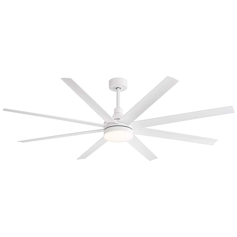 72 Inch White/Black LED Ceiling Fan with Light Remote(8-Blade)
