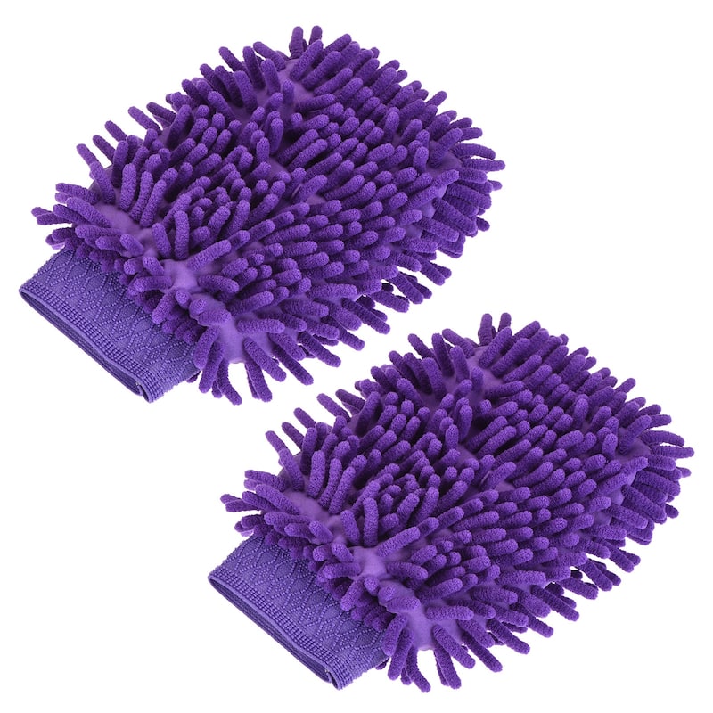 Microfiber Soft Chenille Wash Mitten Dusting Gloves for House Cleaning