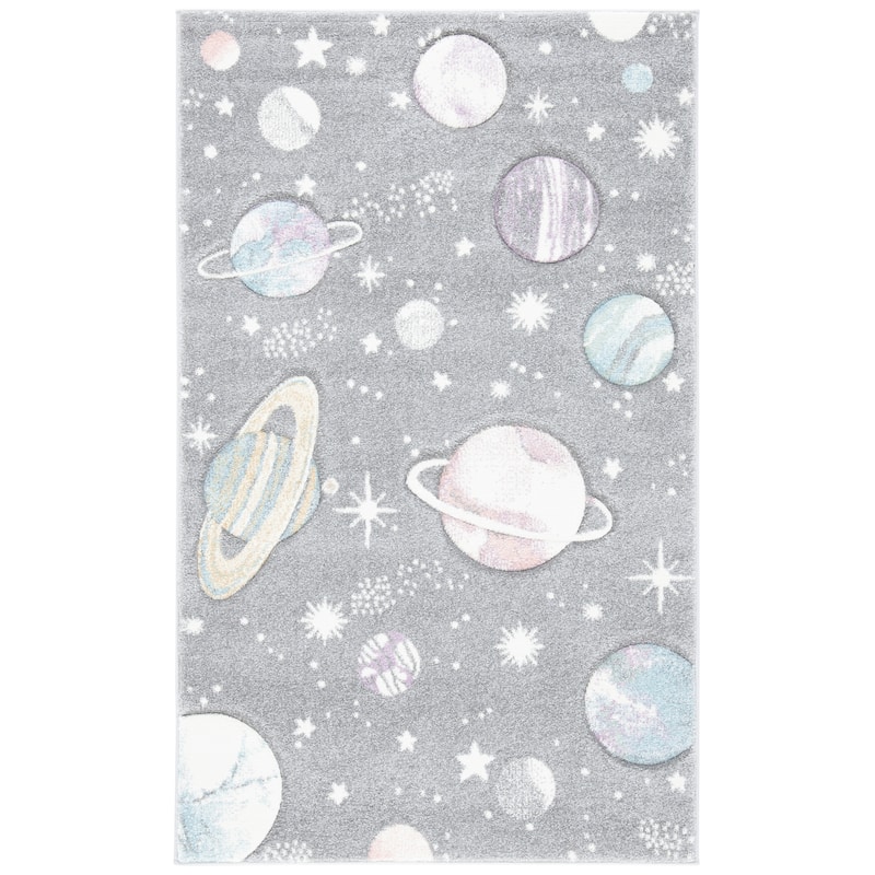 SAFAVIEH Carousel Kids Shaimaa Solar System Rug - 2'3" x 4' - Grey/Lavender