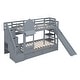 preview thumbnail 5 of 7, Twin over Twin Bunk Bed With 2 Drawers,3 Shelves and Slide,Sturdy Frame
