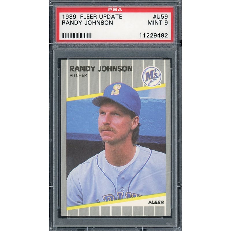 Randy Johnson 1989 Fleer Update Baseball Rookie Card RC #U59 Graded PSA 9 MINT - 8'6" x 11'6"
