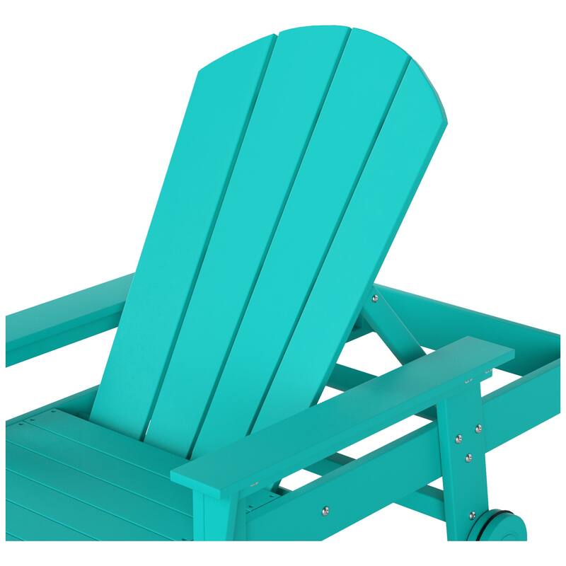Polytrends Laguna Hdpe All Weather Outdoor Patio Pool Reclining Chaise Lounge With Side Table (2-Piece Set)