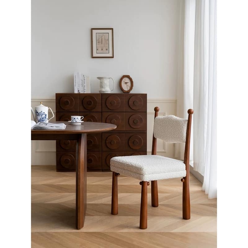 Bol Sant Dining Chair - White Teddy