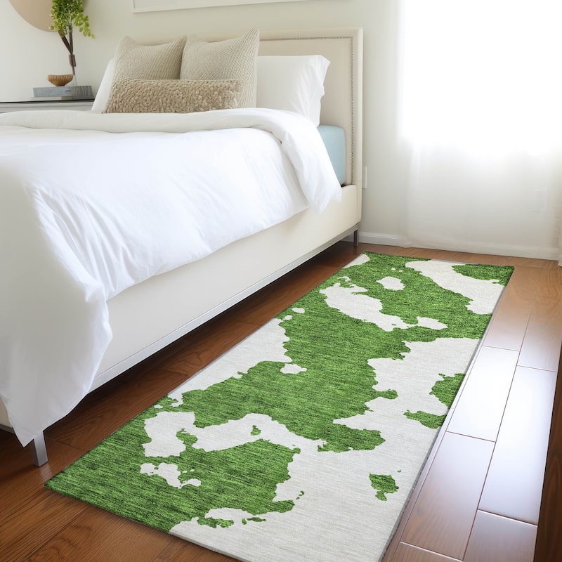 Premium Washable Super Soft Contemporary Islands Mayfield Rug - Green - 2'3" x 7'6"
