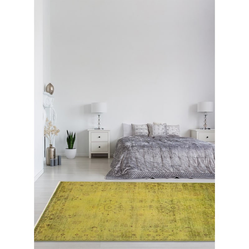 ECARPETGALLERY Hand-knotted Vibrance Lime Wool Rug - 6'0 x 8'9