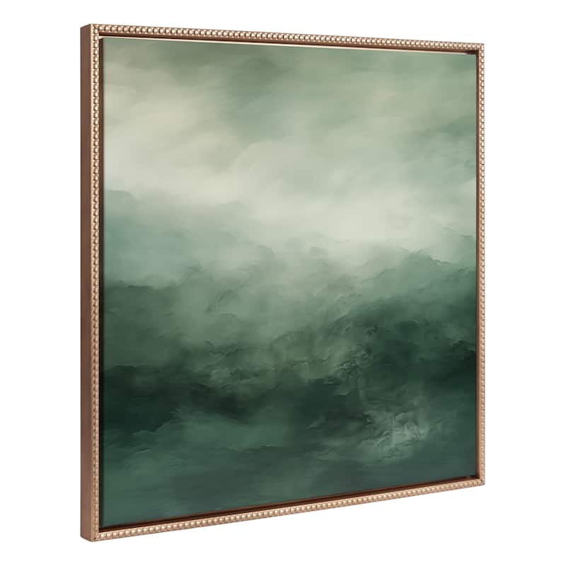 Kate and Laurel Sylvie Abstract Sage Framed Canvas by The Creative Bunch Studio