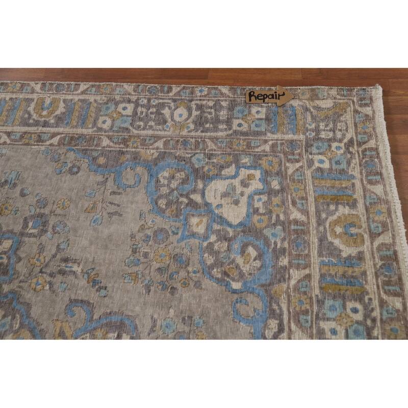 Gray Tabriz Persian Area Rug Handmade Traditional Wool Carpet - 6'9"x 9'5"