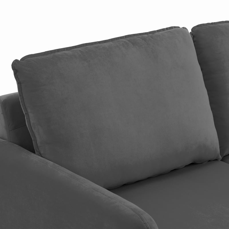 Velvet Loveseat Sofa With Wood Legs