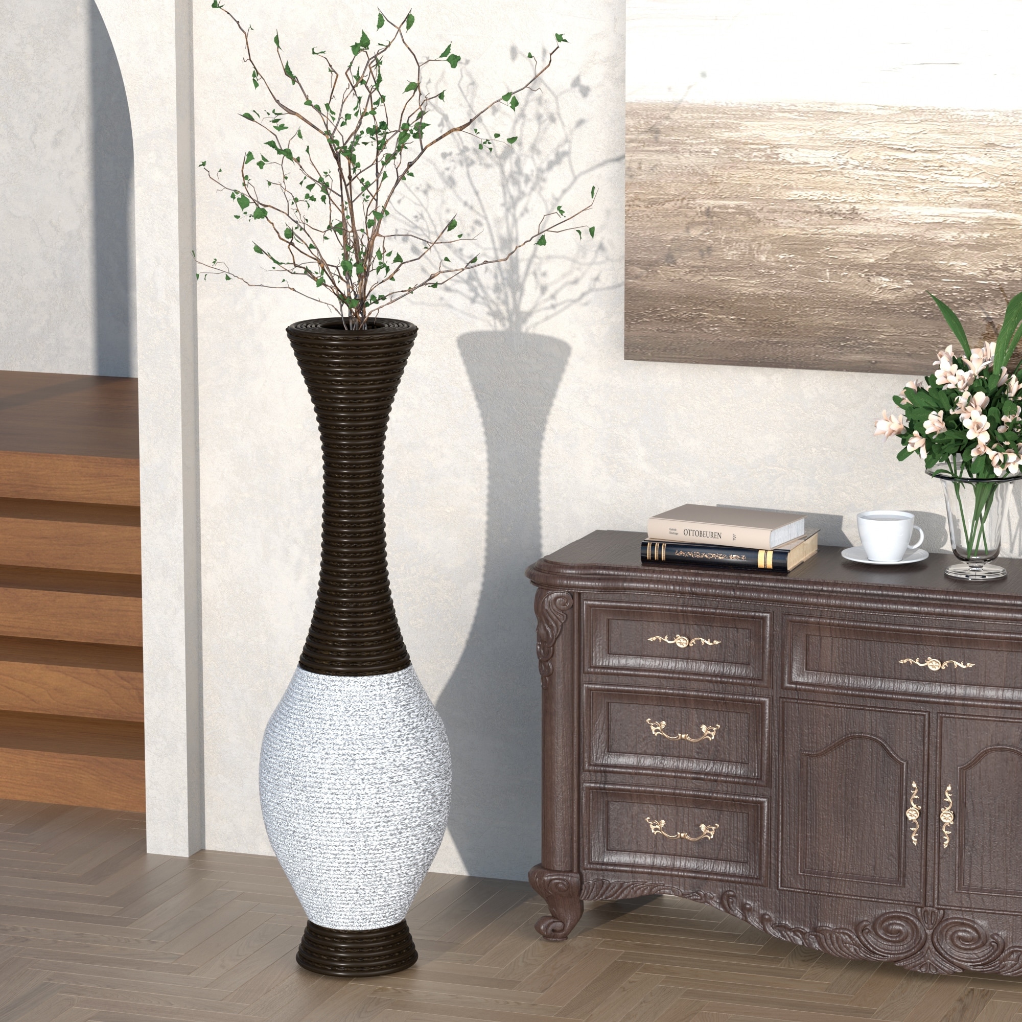39-Inch Tall Standing Designer Floor Vase