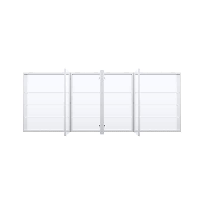 72''/80''W X 30''H Recessed Or Surface Wall Mount Bathroom Medicine Cabinet With Adjustable Glass Shelves