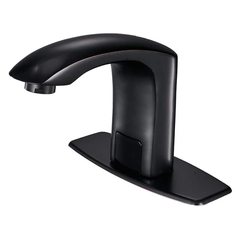 Chrome Touchless Bathroom Faucet with Hole Cover Plate
