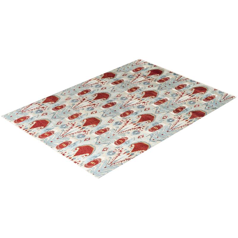 Ikat One-of-a-Kind Hand-Knotted Area Rug - Sand, 9' 1" x 12' 1" - 9' 1" x 12' 1"