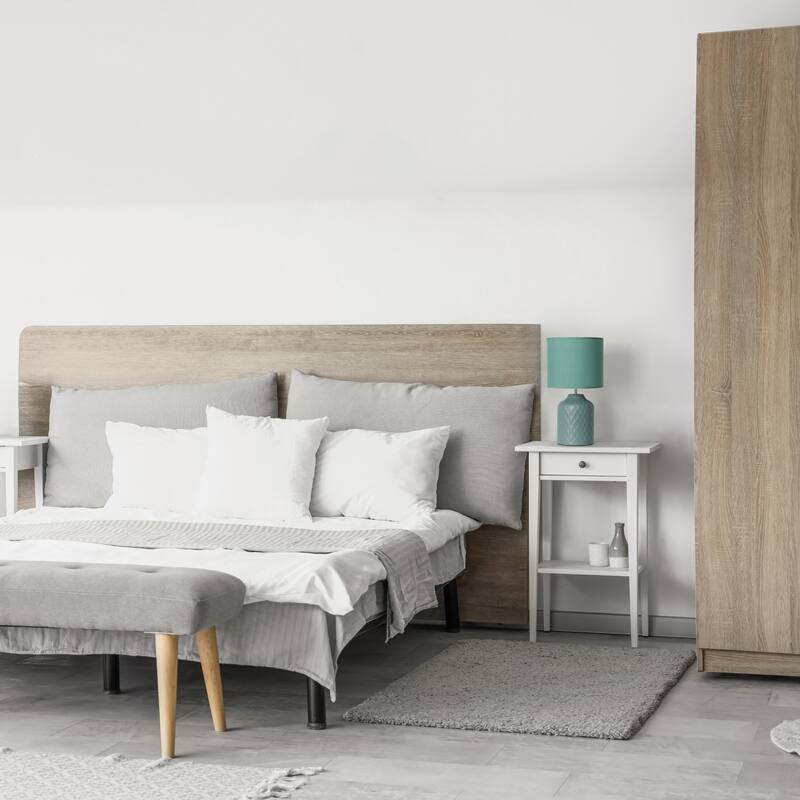 Chevron Ceramic Base Table Lamp with Drum Shade - 17.25" - Seafoam Green