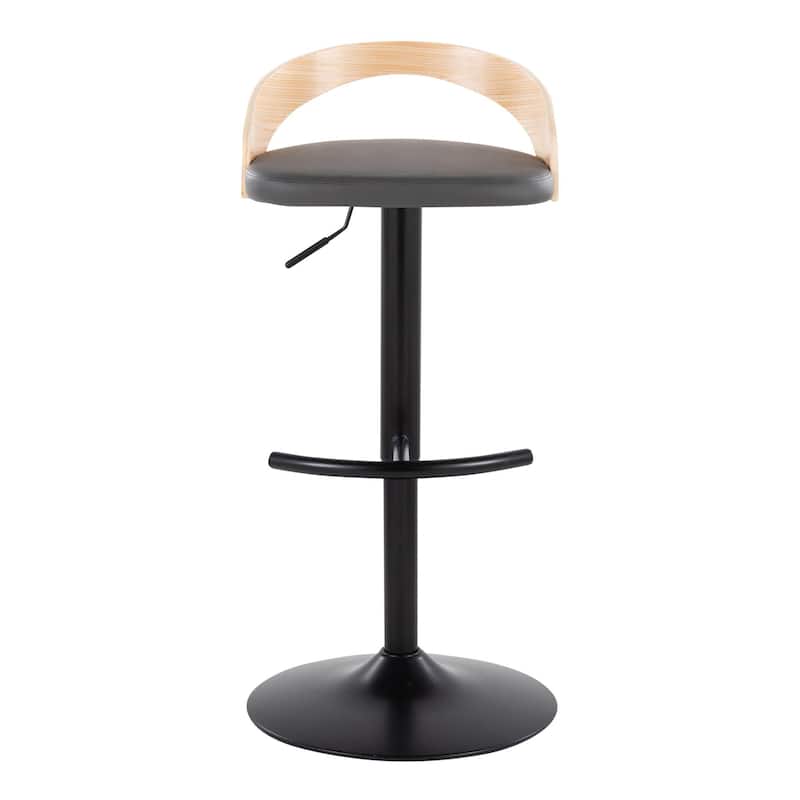 Grotto Adjustable Barstool with Black Base - N/A