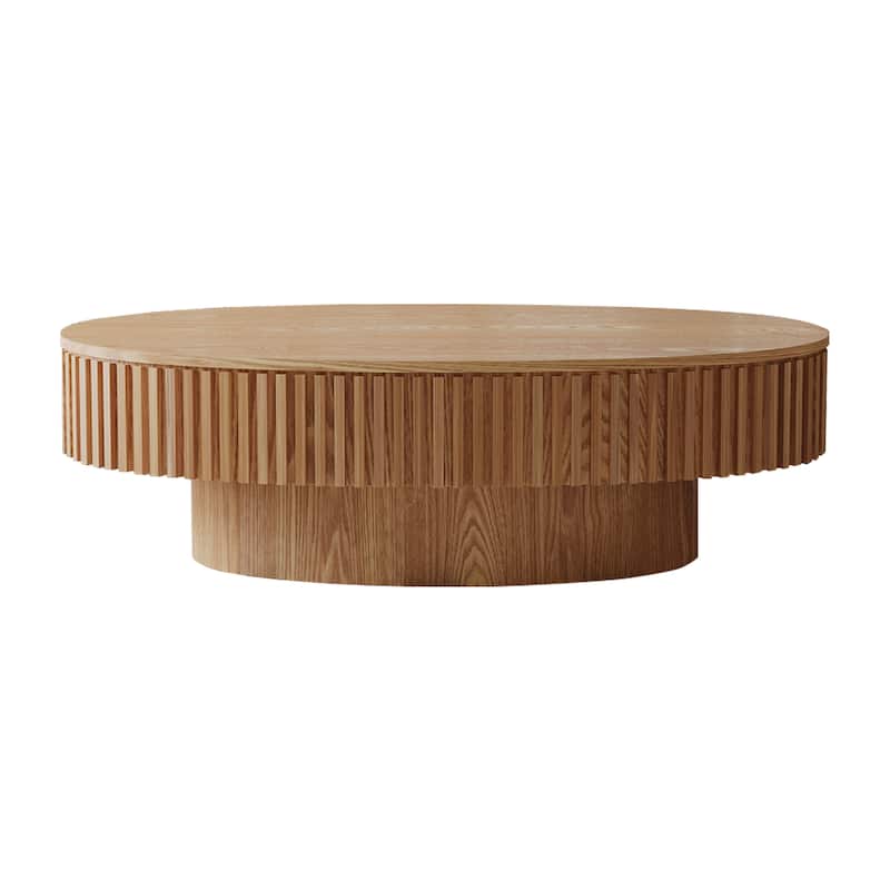 GDF Studio - Elowen 47 Inch Oval Coffee Table with Storage